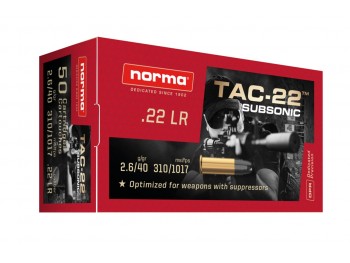 CARTOUCHE 22LR NORMA SUBSONIC TAC-22 BOITE DE 50X﻿